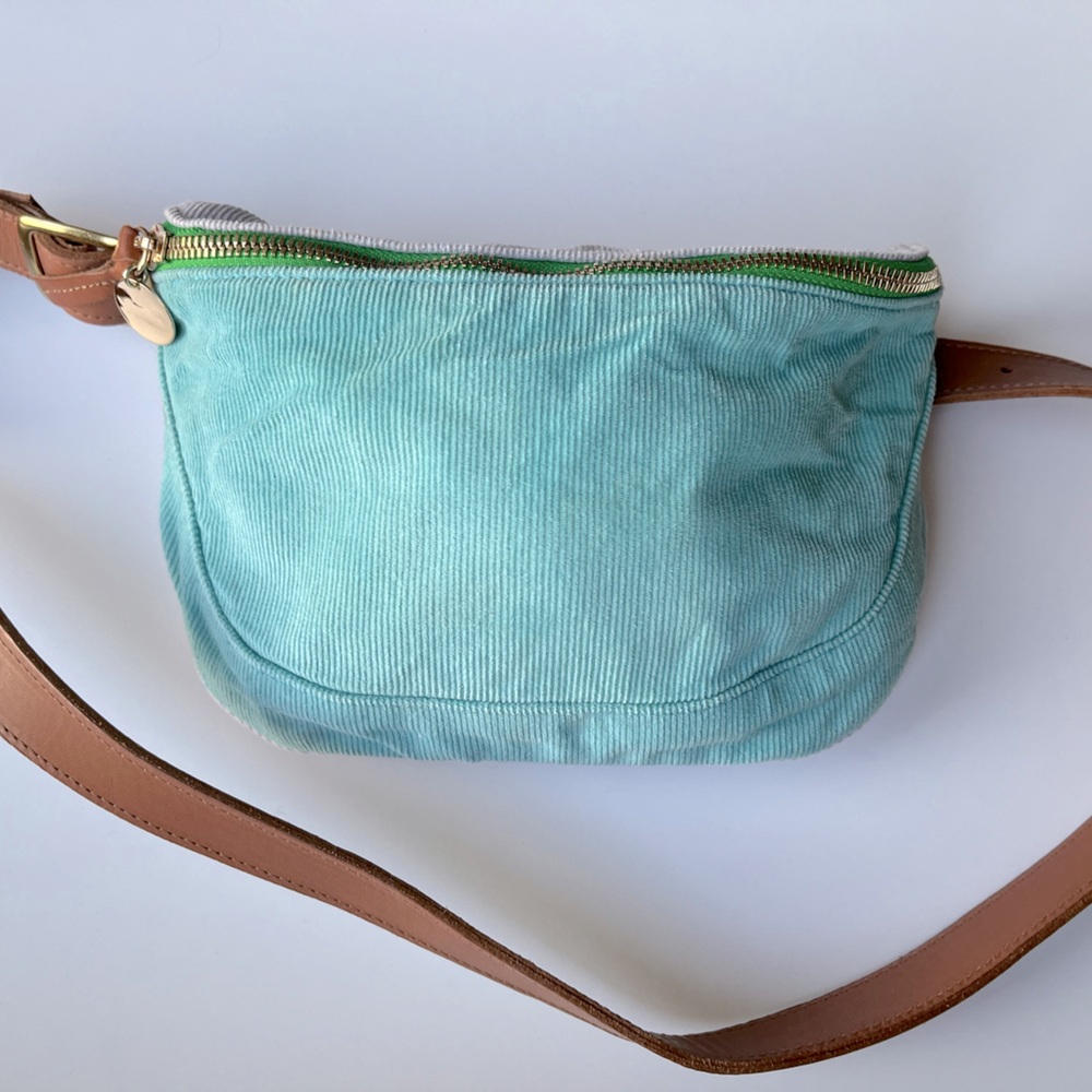 Clare V Fanny Pack Pinwhale Corduroy Pale Blue/Lavender